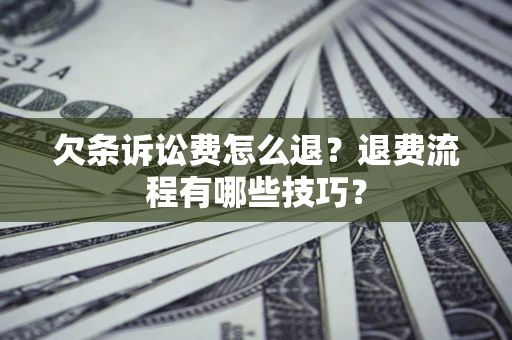 北京欠条诉讼费怎么退？退费流程有哪些技巧？